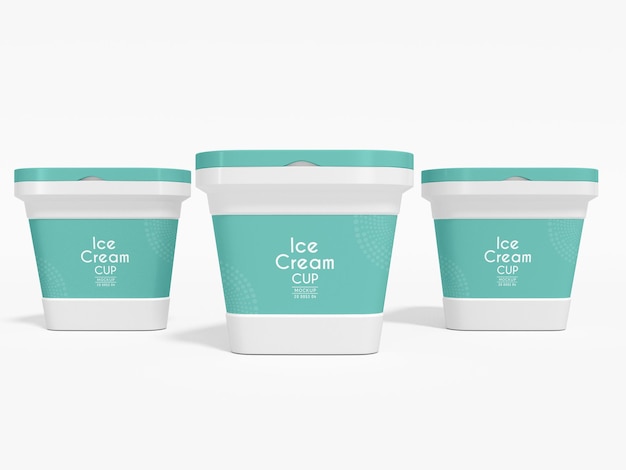 PSD triangular ice cream container packaging mockup