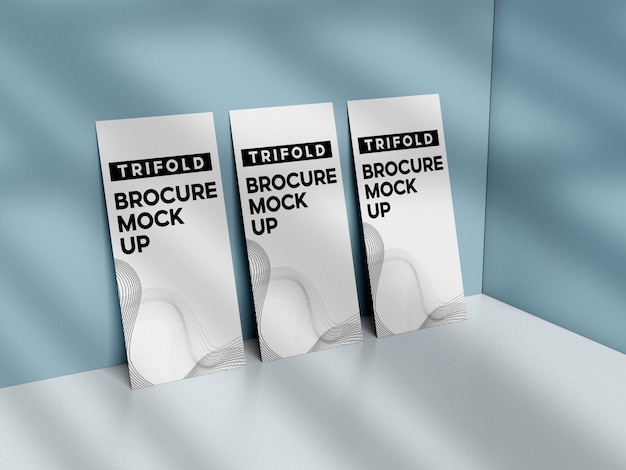 PSD trifold brochure mockup presentation