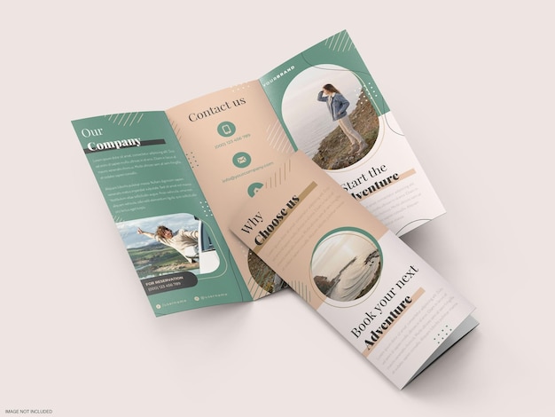 PSD trifold brochure mockup