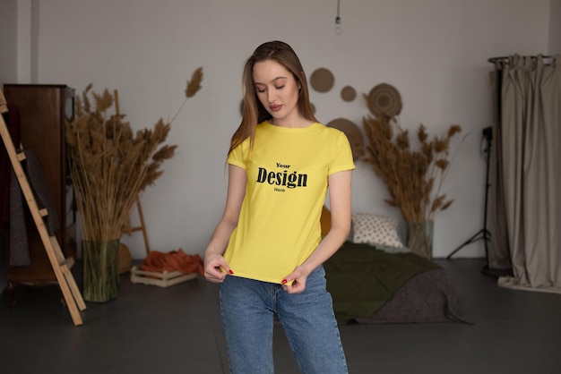 PSD tshrit mockup stylish girls