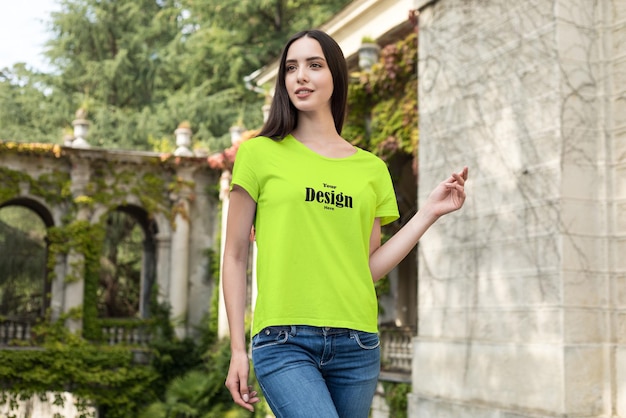 PSD tshrit mockup stylish girls