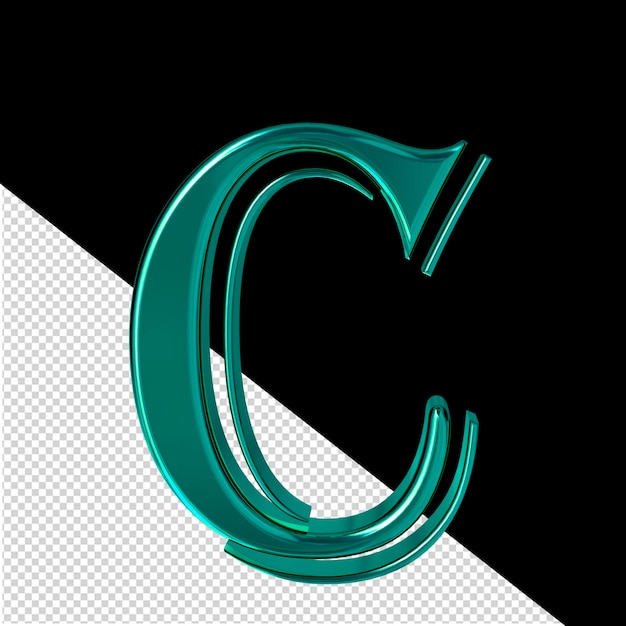 PSD turquoise symbol letter c