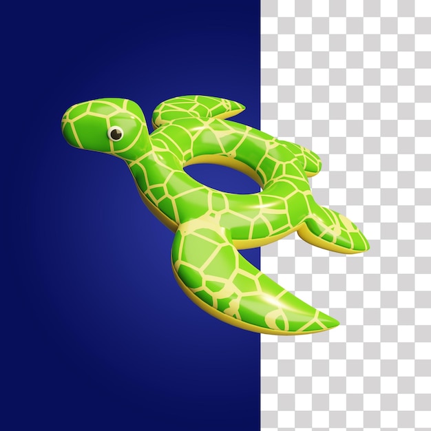 PSD turtle lifebuoy 3d icon