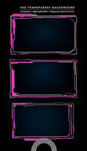 PSD twitch stream panels on transparent background
