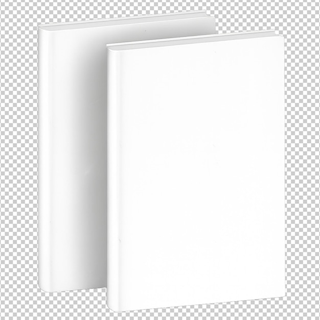 PSD two blank white books standing mockup