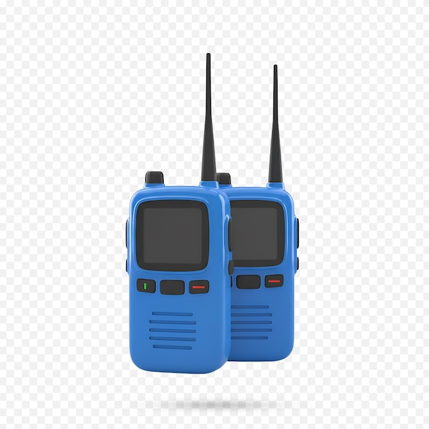 PSD two blue walkie-talkies