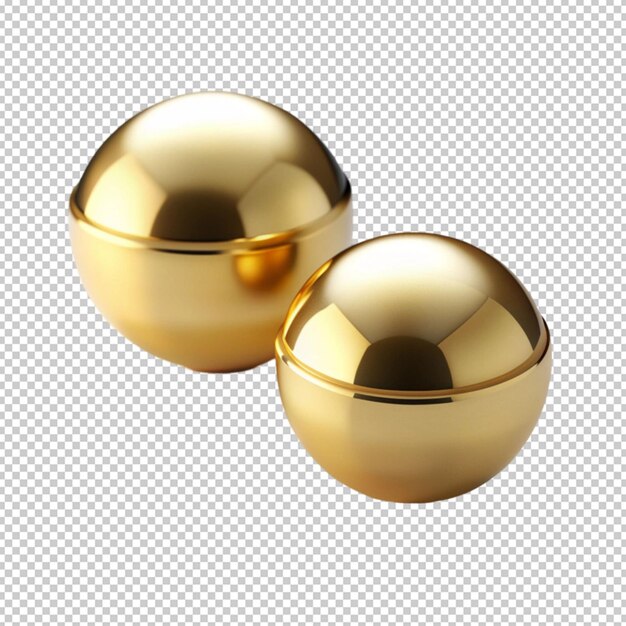 PSD two golden objects on a white surface with white background