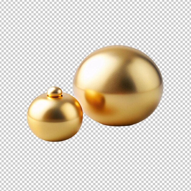 PSD two golden objects on a white surface with white background