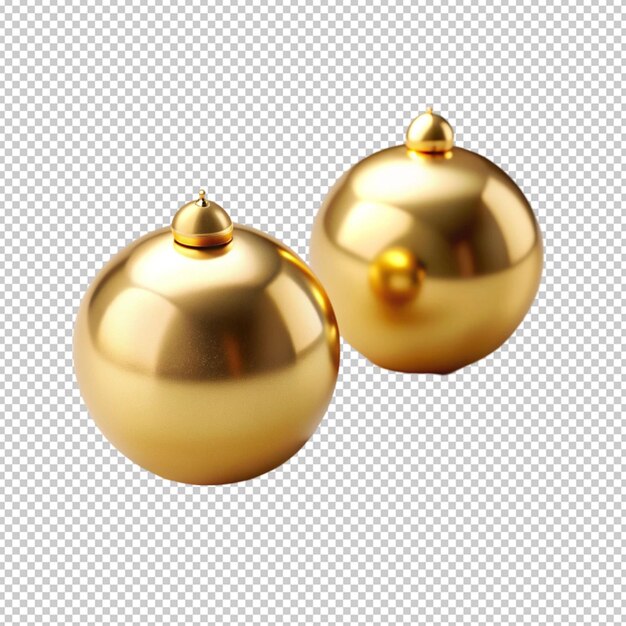 PSD two golden objects on a white surface with white background