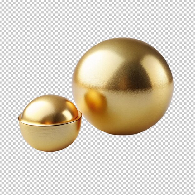 PSD two golden objects on a white surface with white background