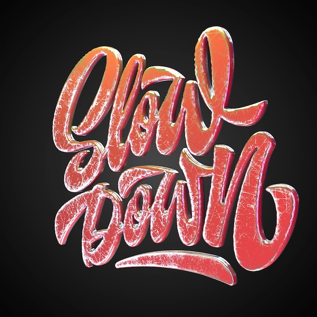 PSD typography rendering 3d hi res