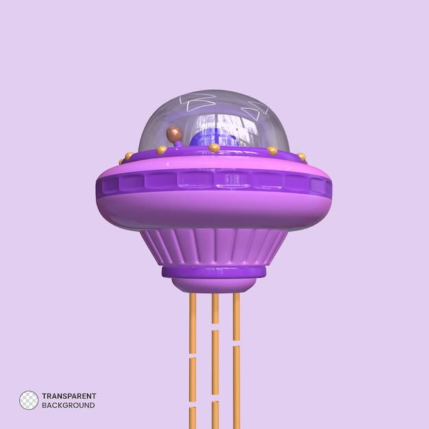 PSD ufo icon isolated 3d render illustration