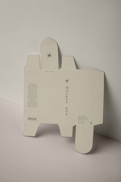 PSD unfolded rectangle paper box mock-up