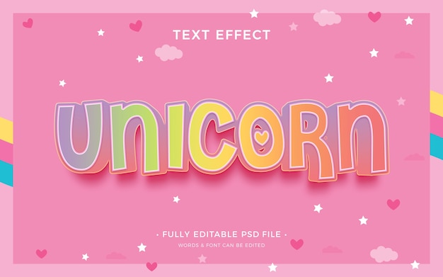PSD unicorn text effect