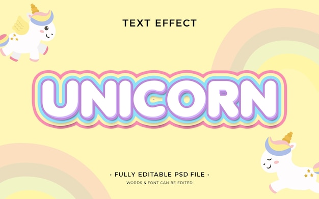 PSD unicorn text effect