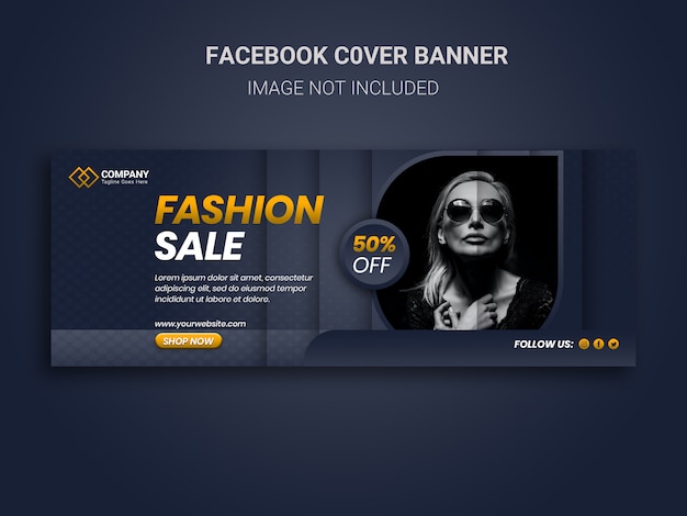 PSD unique fashion sale promotion facebook cover design