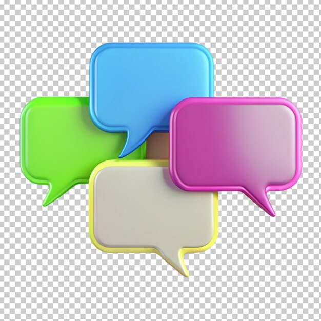 PSD unique realistic colorful speech bubble chat collection