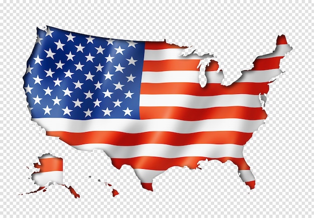 PSD united states flag map