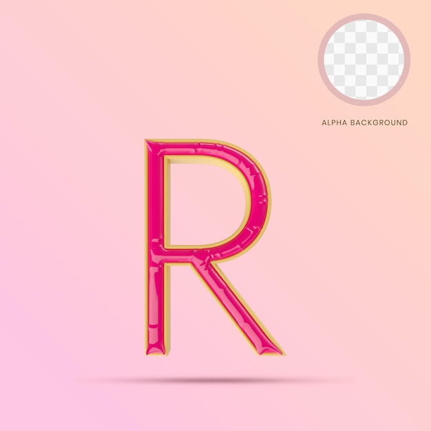 PSD upercase letter r 3d