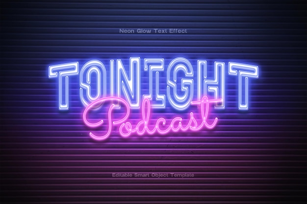 PSD urban neon glow text effect