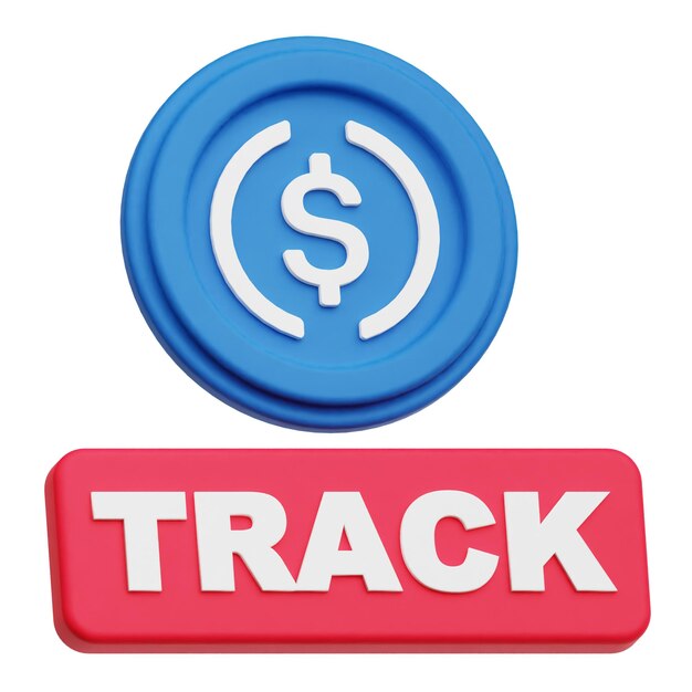 PSD usdc crypto token 3d icon isolated on the white background