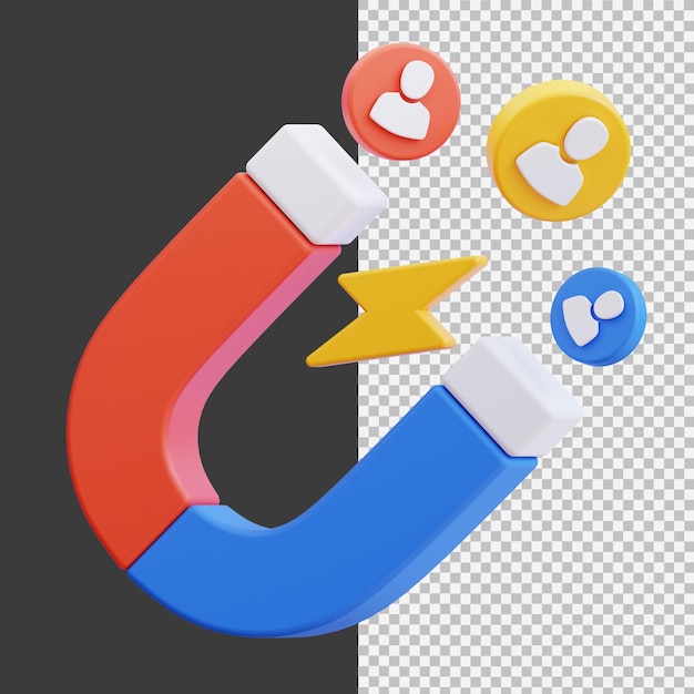 PSD user attraction 3d graphic illustration