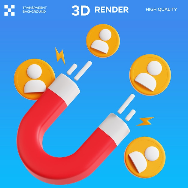 PSD user attraction 3d illustration