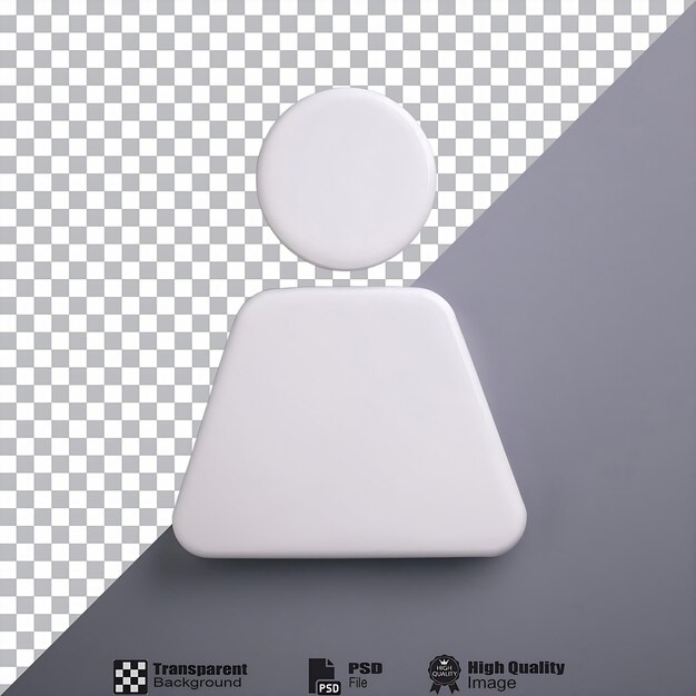 PSD user web icon isolated on transparent background