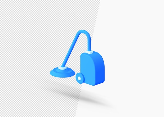 PSD vacuum carpet cleaning side view 3d icon  