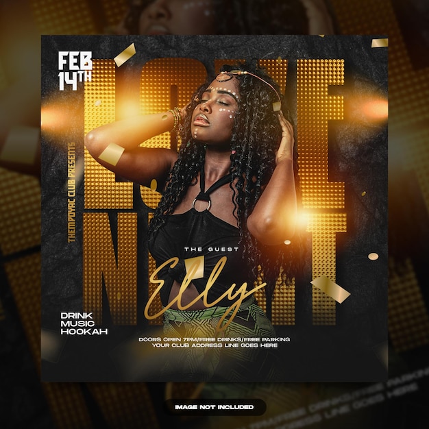 PSD valentine flyer template social media post