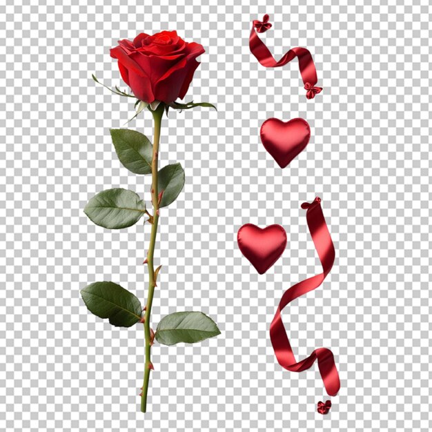 PSD valentines day design elements isolated on transparent background