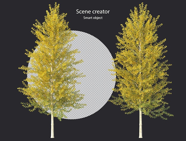 PSD various types of tree plants bushes shrub and and small plants isolated rendering