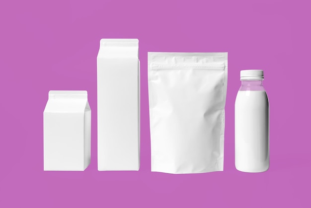 PSD various white dairy product packages