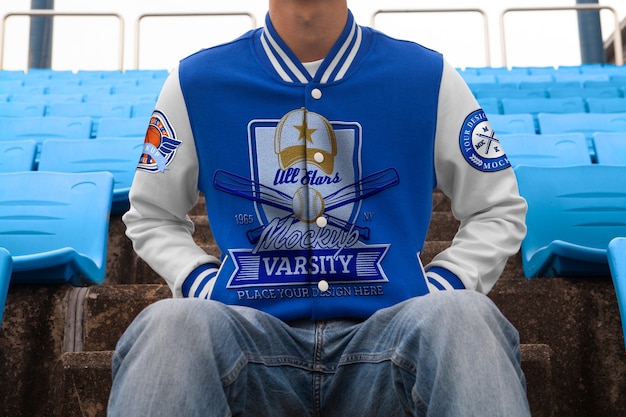 PSD varsity jacket mockup design