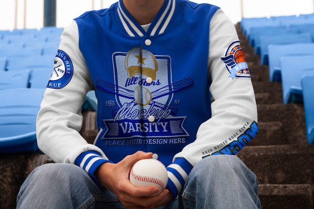 PSD varsity jacket mockup design