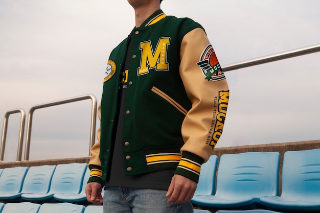 PSD varsity jacket mockup design