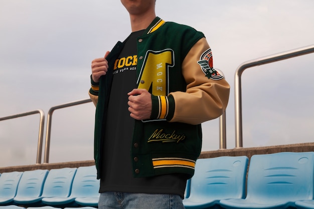 PSD varsity jacket mockup design
