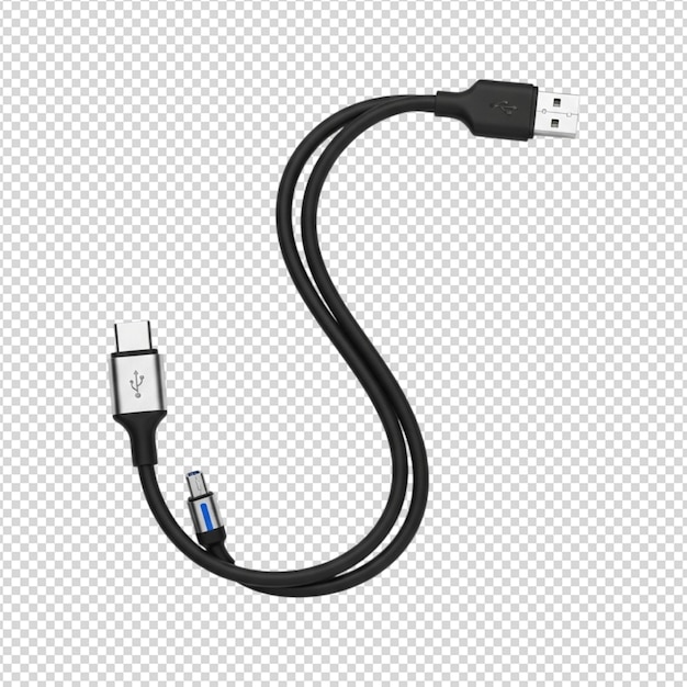 PSD versatile black usb charging and data cable with multiple connectors