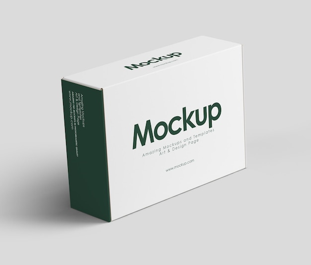 PSD versatile green amp white box mockup collection for product branding