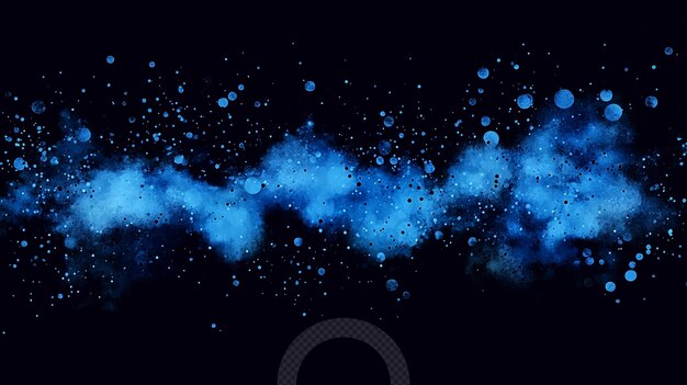 PSD vibrant blue particles create a stunning visual display against a dark background