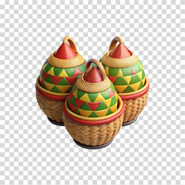 PSD vibrant geometric patterned eggs in wicker baskets