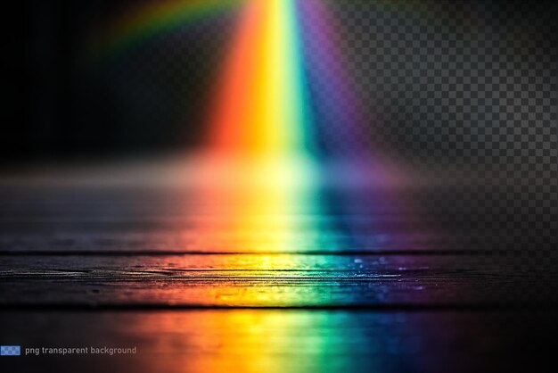 PSD vibrant rainbow light beam reflecting on dark textured surface