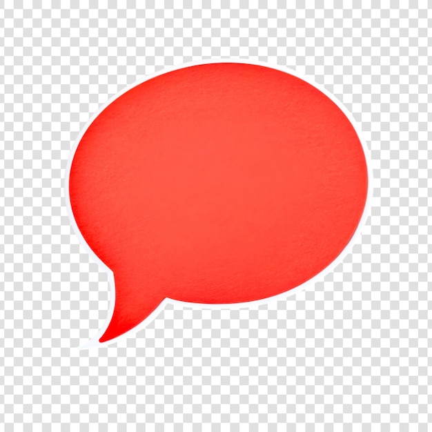 PSD a vibrant red speech bubble on a transparent background