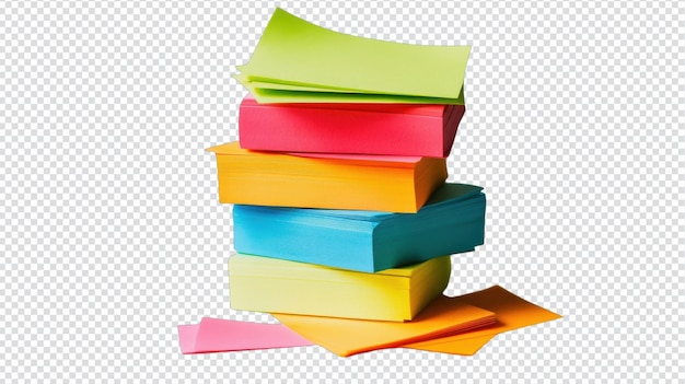 PSD a vibrant stack of colorful sticky notes for organizing ideas and enhancing creativity in the workplace or study environment