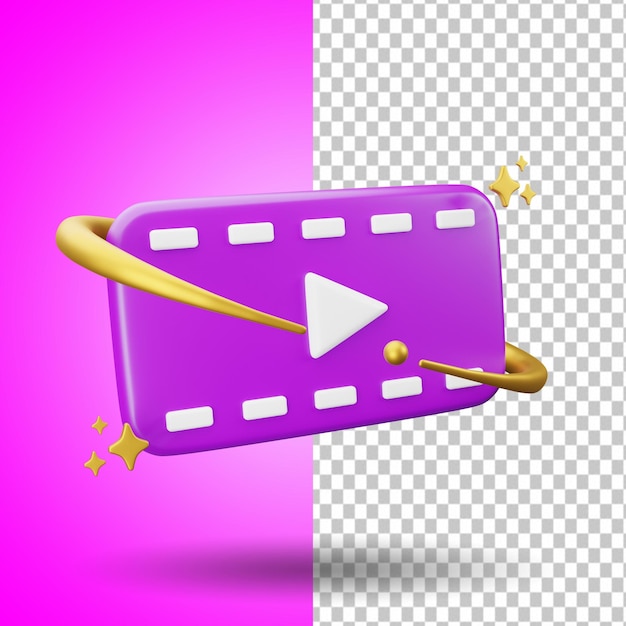video 3d icon ui illustration