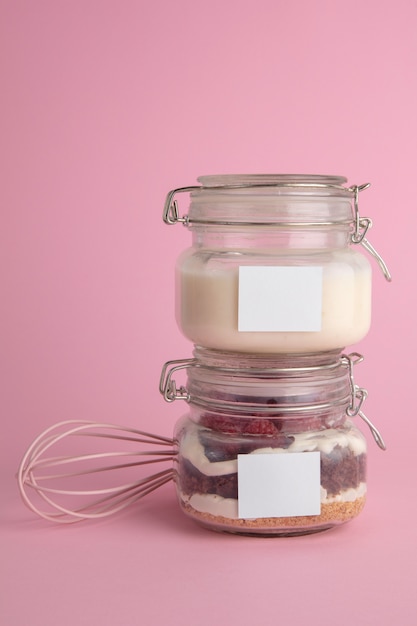PSD view of dessert jars mock-up
