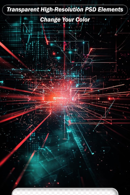 PSD virtual space of technology series background of abstract elements in 3d space on science