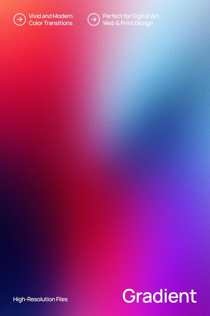 PSD vivid gradient color transitions for digital and print design