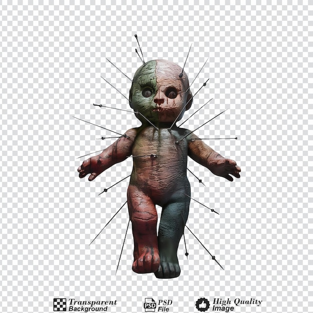 PSD voodoo doll isolated on transparent background