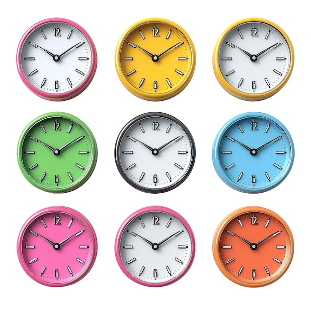 PSD wall clock collection isolated transparent background psd